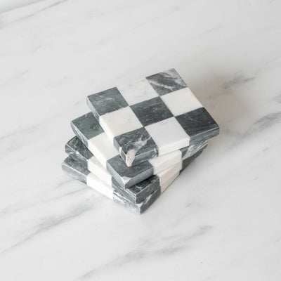 Checkered Coaster Set - Square - Rug & Weave