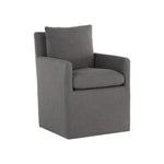 Glenris Wheeled Dining Armchair FURNITURE - dining chair Sunpan Effie Smoke