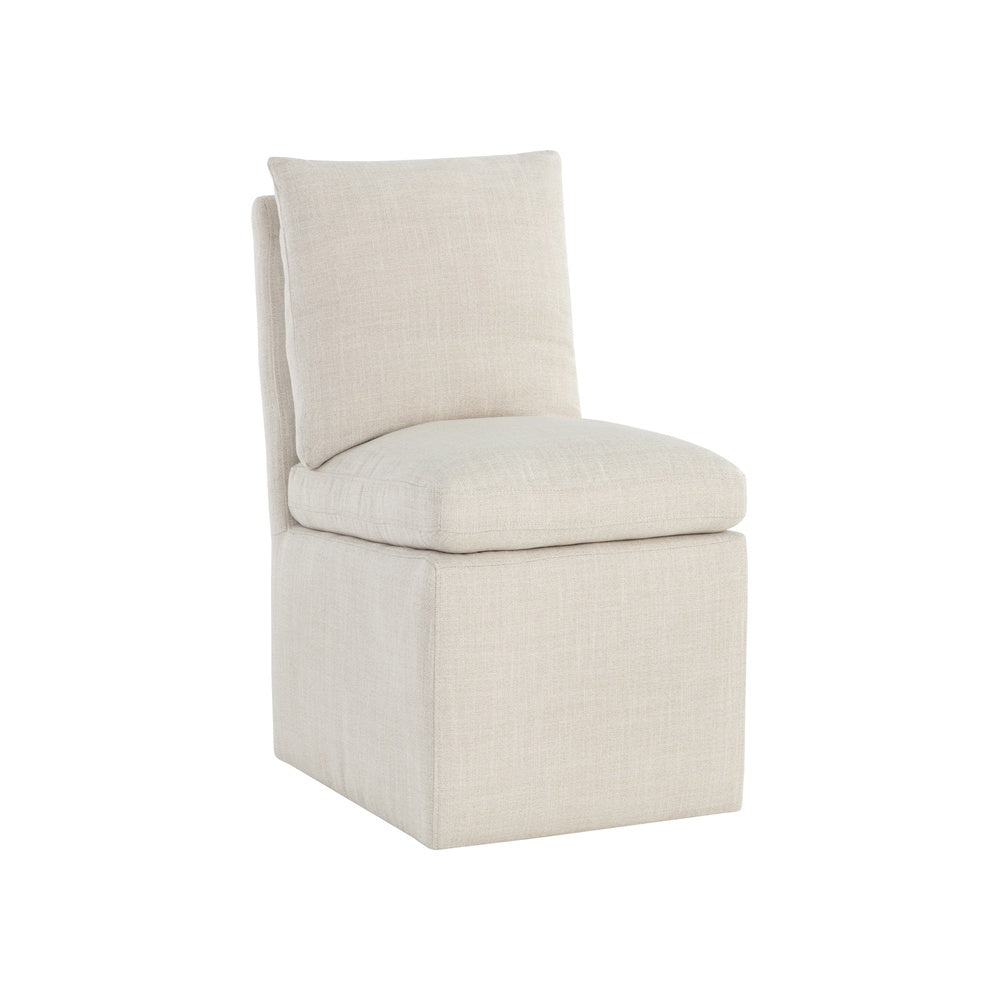 Glenris Wheeled Dining Chair, Effie Linen