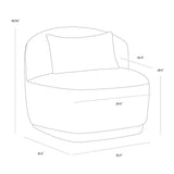 Soray Swivel Armless Chair FURNITURE - lounge chair Sunpan