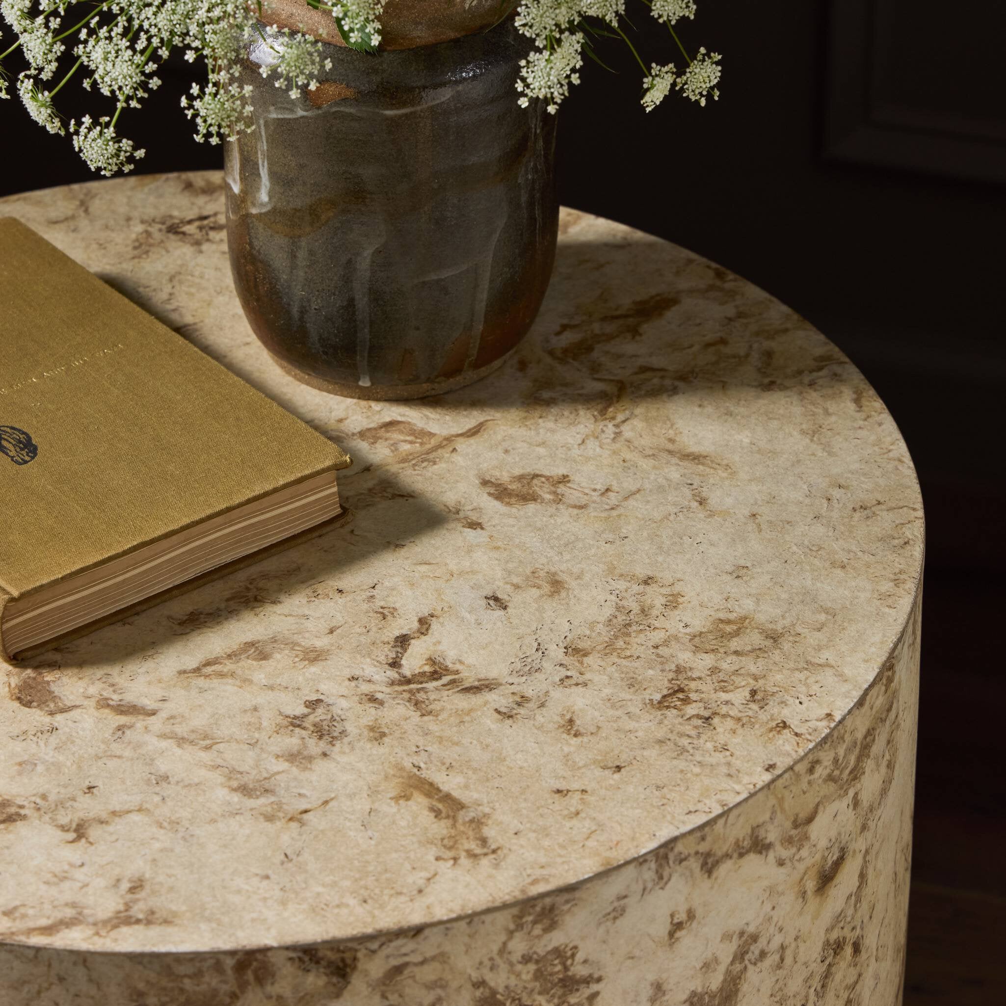 Hudson Round End Table FURNITURE - end table Four Hands
