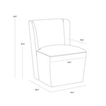 Almira Wheeled Dining Chair FURNITURE - dining chair Sunpan