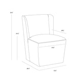 Almira Wheeled Dining Chair FURNITURE - dining chair Sunpan