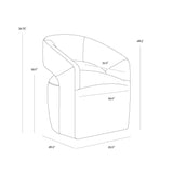 Loryn Wheeled Dining Armchair FURNITURE - dining chair Sunpan