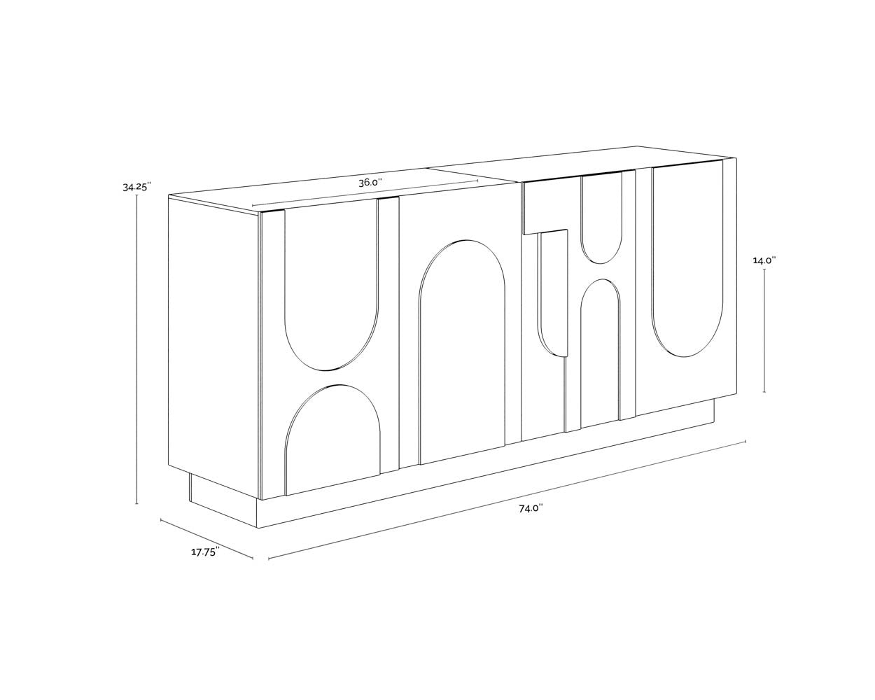 Covington Sideboard FURNITURE - sideboard Sunpan