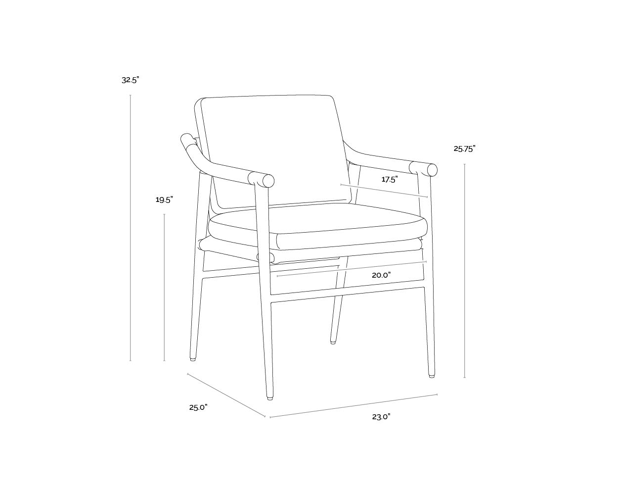 Meare Dining Armchair FURNITURE - dining chair Sunpan
