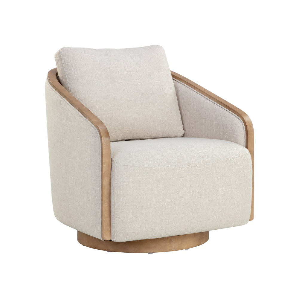 Taslin Swivel Lounge Chair FURNITURE - lounge chair Sunpan Effie Linen