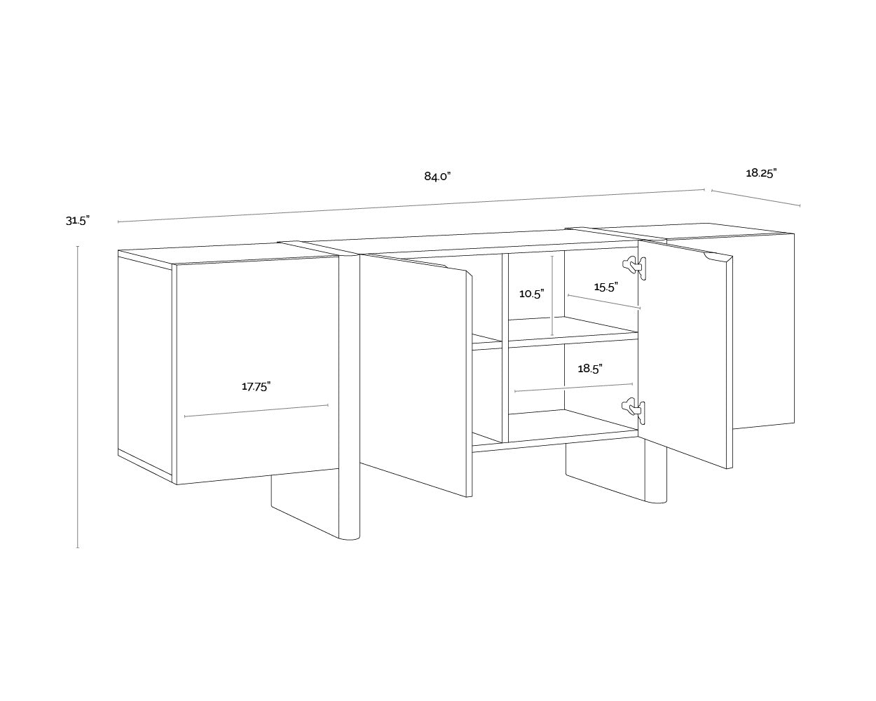 Ewal Sideboard FURNITURE - sideboard Sunpan