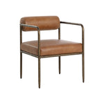 Alani Dining Armchair FURNITURE - dining chair Sunpan Tan Leather