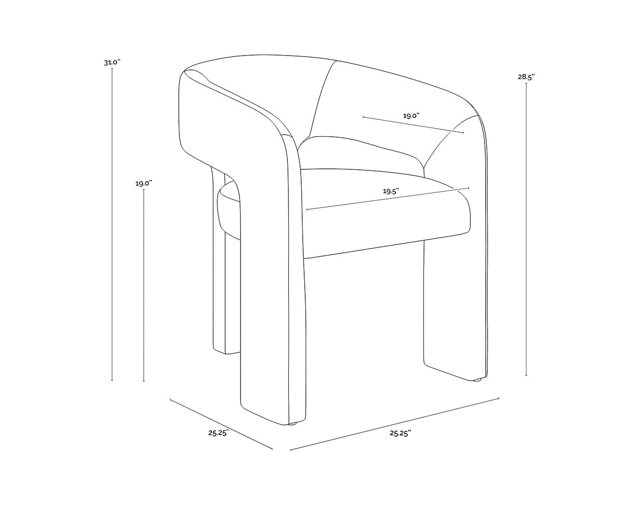 Isiron Dining Armchair FURNITURE - dining chair Sunpan
