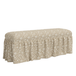 Cricket Ruffle Bench FURNITURE - benches Skyline Furniture Botanical Taupe