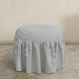 Buttercup Ruffle Ottoman FURNITURE - ottomans Skyline Furniture Chambray Stripe