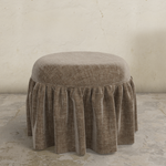 Buttercup Ruffle Ottoman FURNITURE - ottomans Skyline Furniture Distressed Velvet Mocha