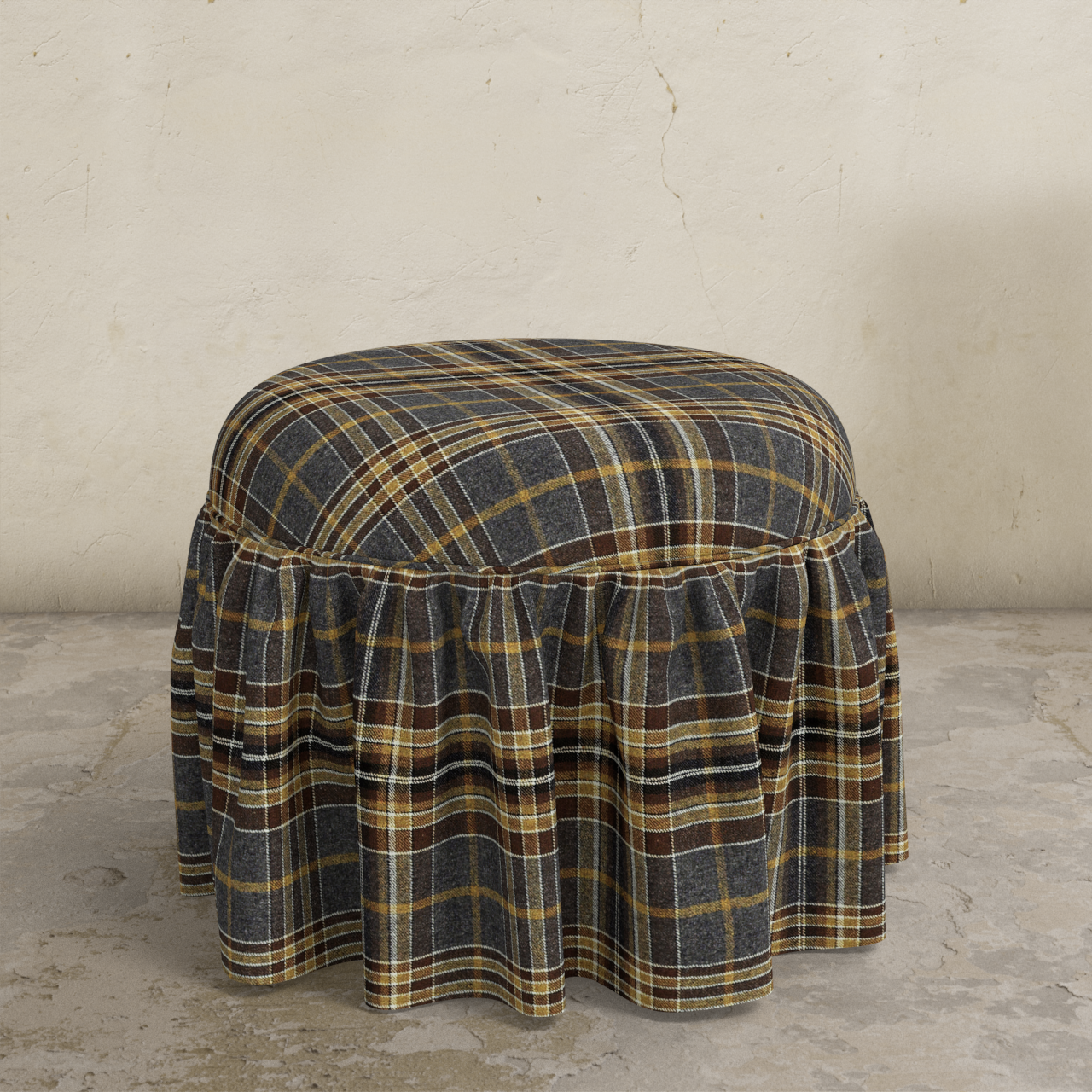 Buttercup Ruffle Ottoman FURNITURE - ottomans Skyline Furniture Edmund Saddle
