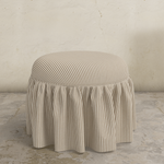 Buttercup Ruffle Ottoman FURNITURE - ottomans Skyline Furniture Burlap Stripe