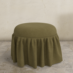 Buttercup Ruffle Ottoman FURNITURE - ottomans Skyline Furniture Classic Linen Olive