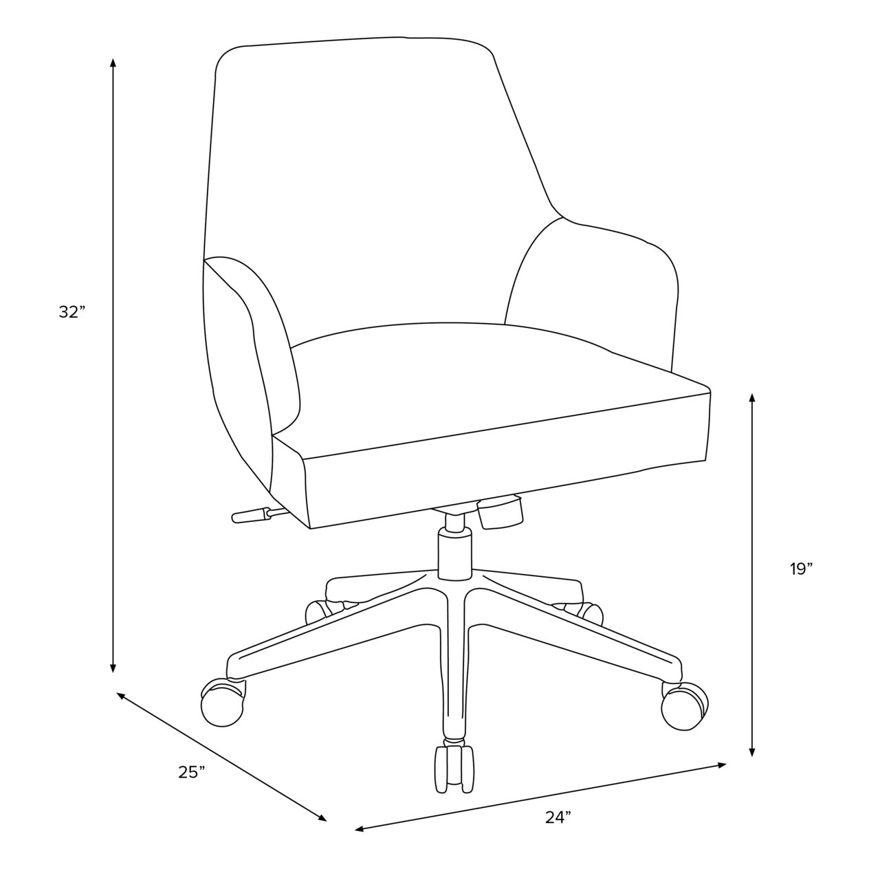 Vetta Desk Chair FURNITURE - office chair Skyline Furniture