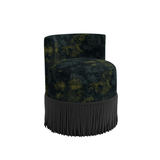 Clover Fringe Vanity Chair FURNITURE - accent chair Skyline Furniture Verdue Navy Black