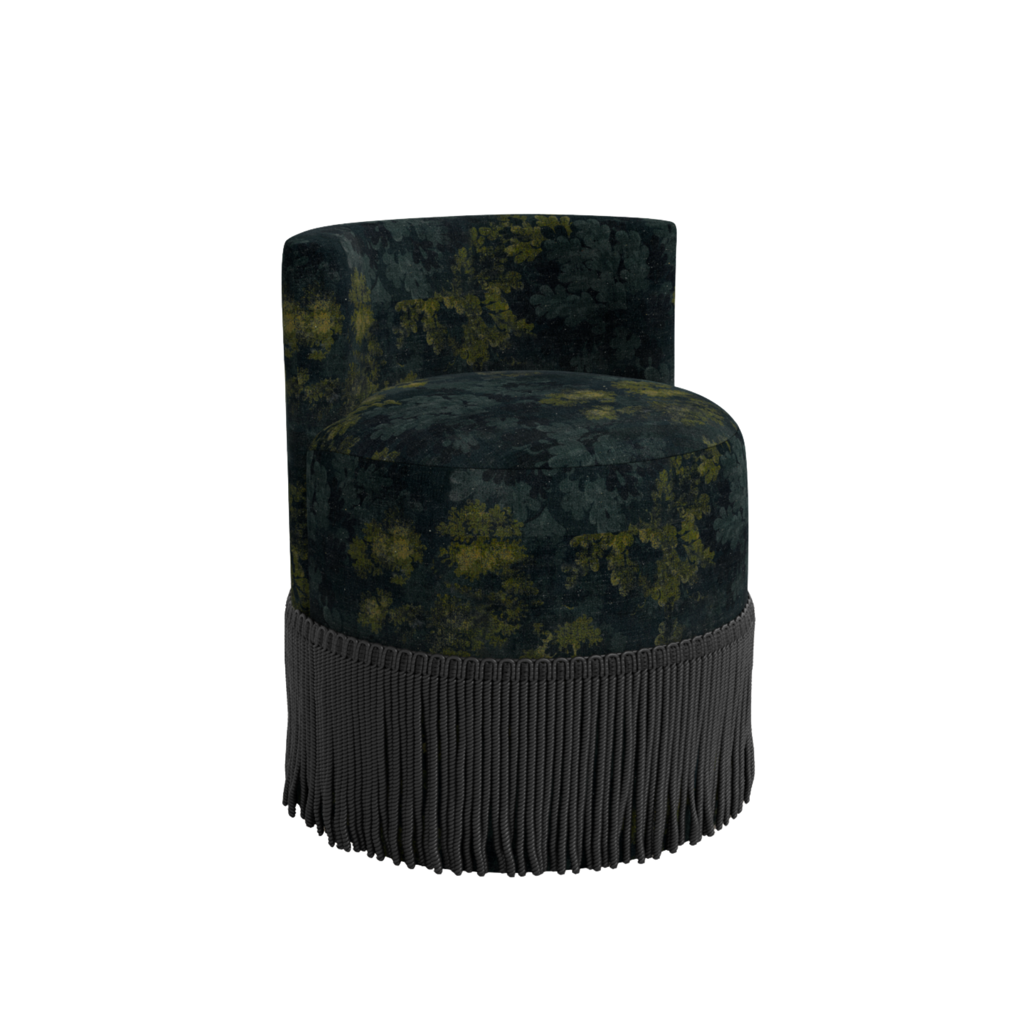 Clover Fringe Vanity Chair FURNITURE - accent chair Skyline Furniture Verdue Navy Black