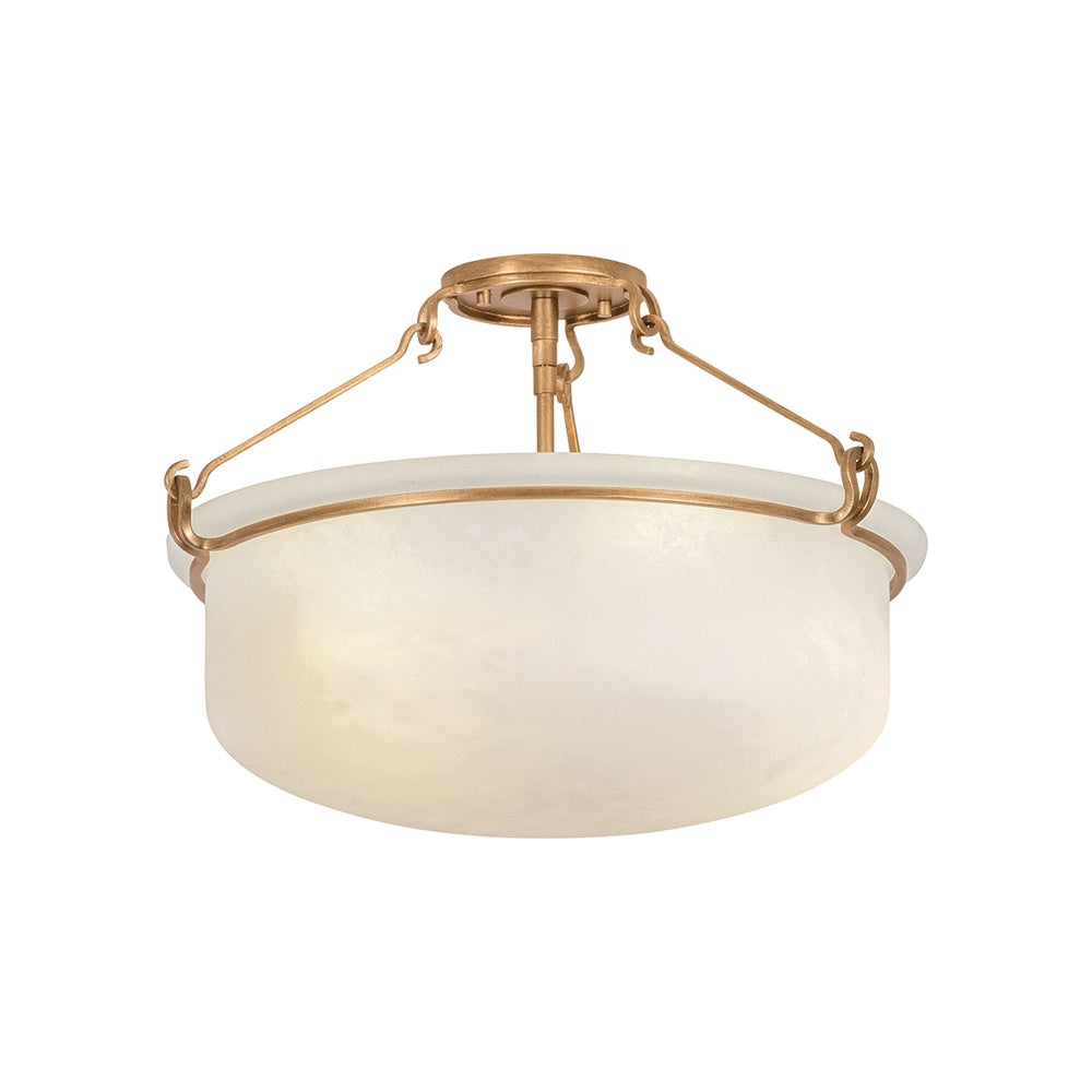 Lowerre Semi Flush LIGHTING - Semi Flush Hudson Valley Lighting Patina Gold Leaf Medium