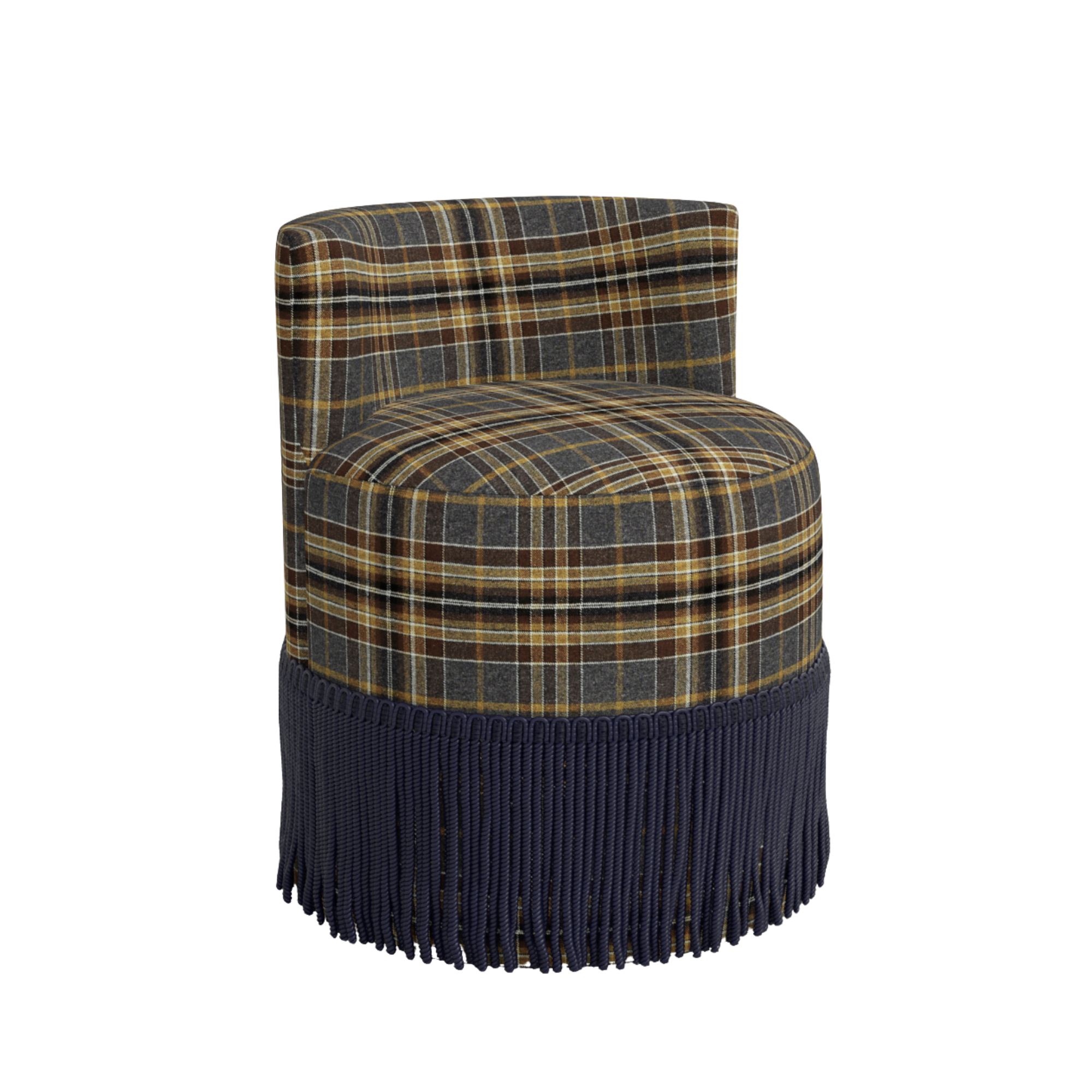 Clover Fringe Vanity Chair FURNITURE - accent chair Skyline Furniture Edmund Saddle Navy
