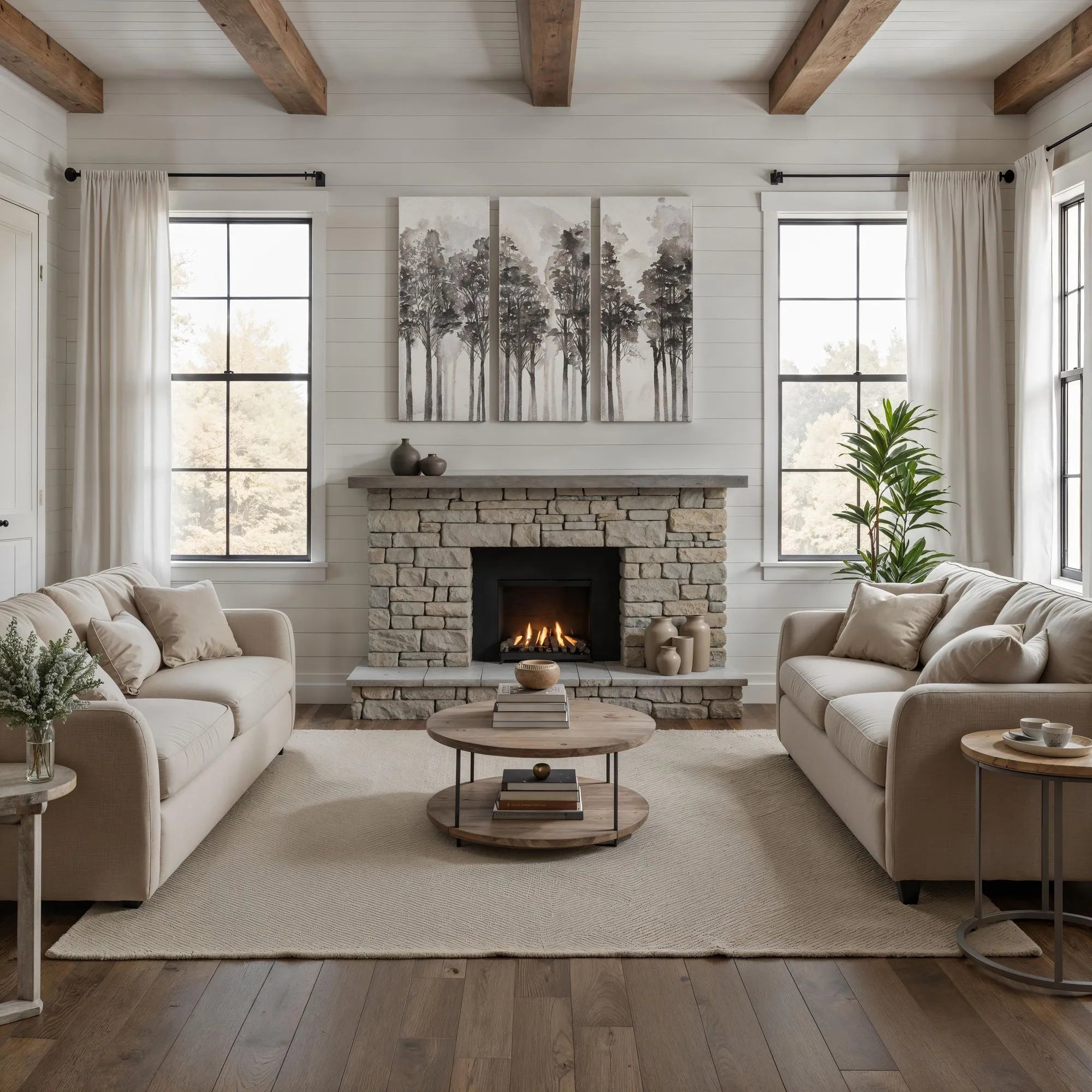 "Woodland Calm" Canvas Trio ARTWORK - painting Renwil