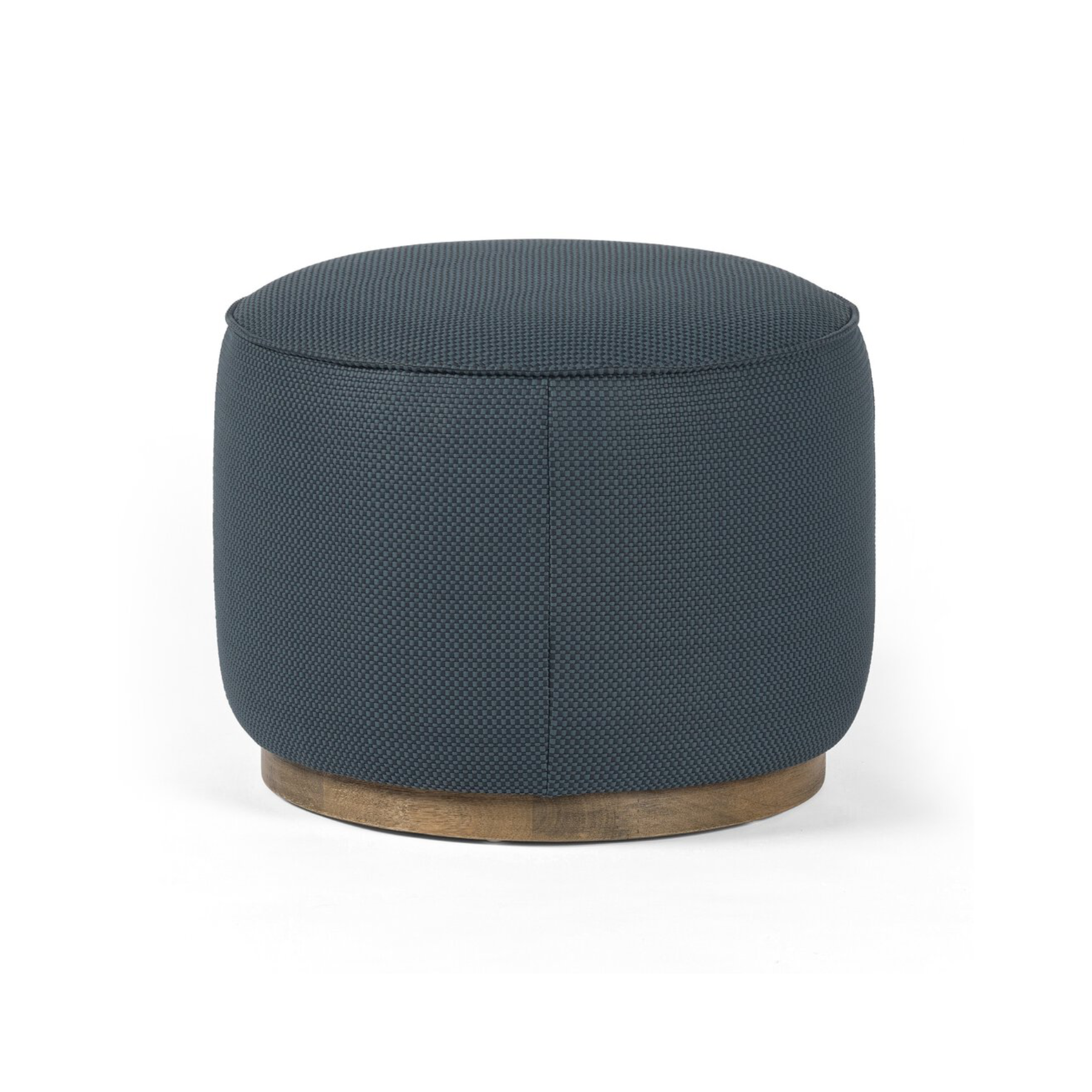 Sinclair Round Ottoman FURNITURE - ottoman Four Hands Fresno Cobalt