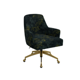 Vetta Desk Chair FURNITURE - office chair Skyline Furniture Verdure Navy Gold
