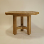 Lawrence Reclaimed Wood Round Dining Table - Natural 5-VINTAGE -table Hauer Market