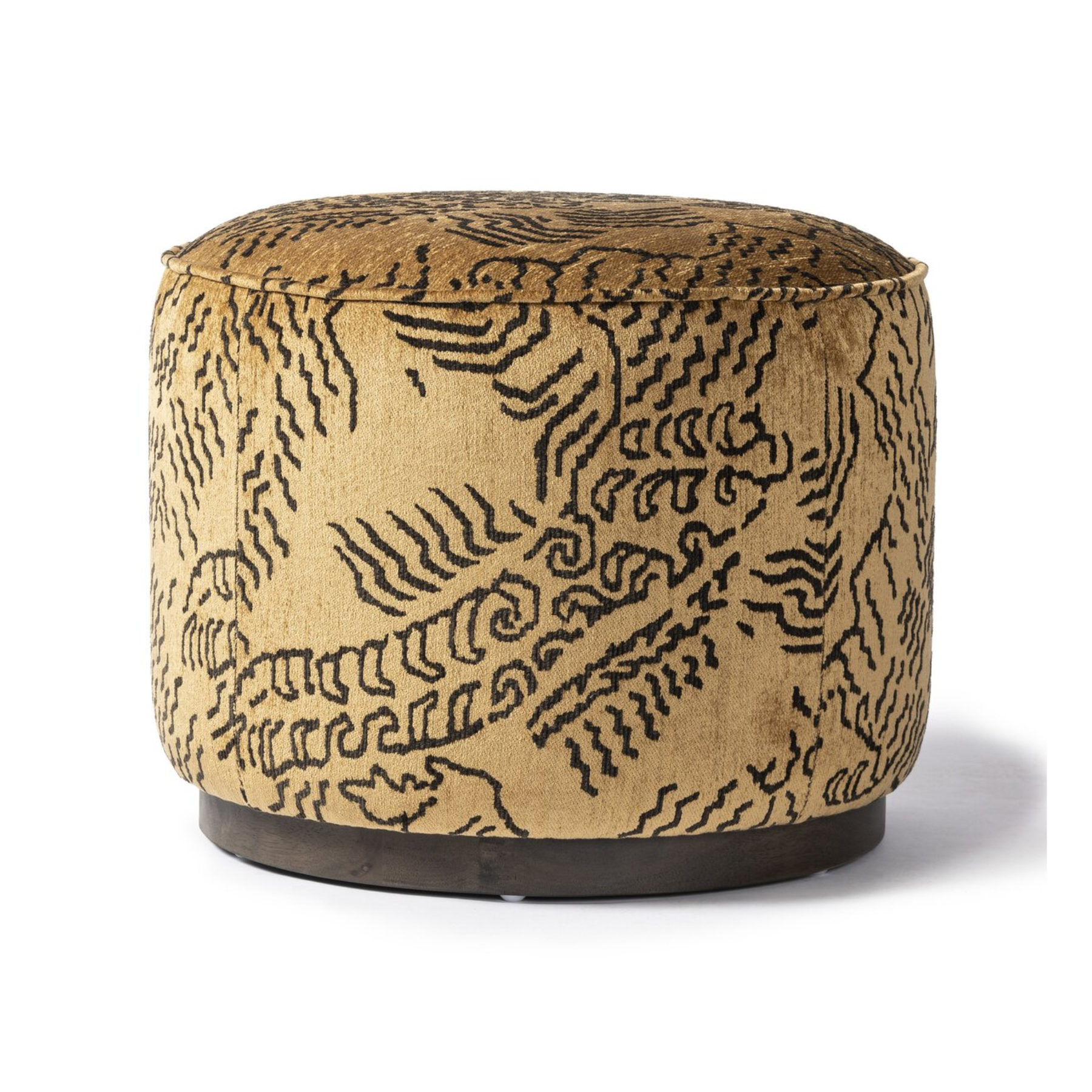 Sinclair Round Ottoman FURNITURE - ottoman Four Hands Balkan Ochre