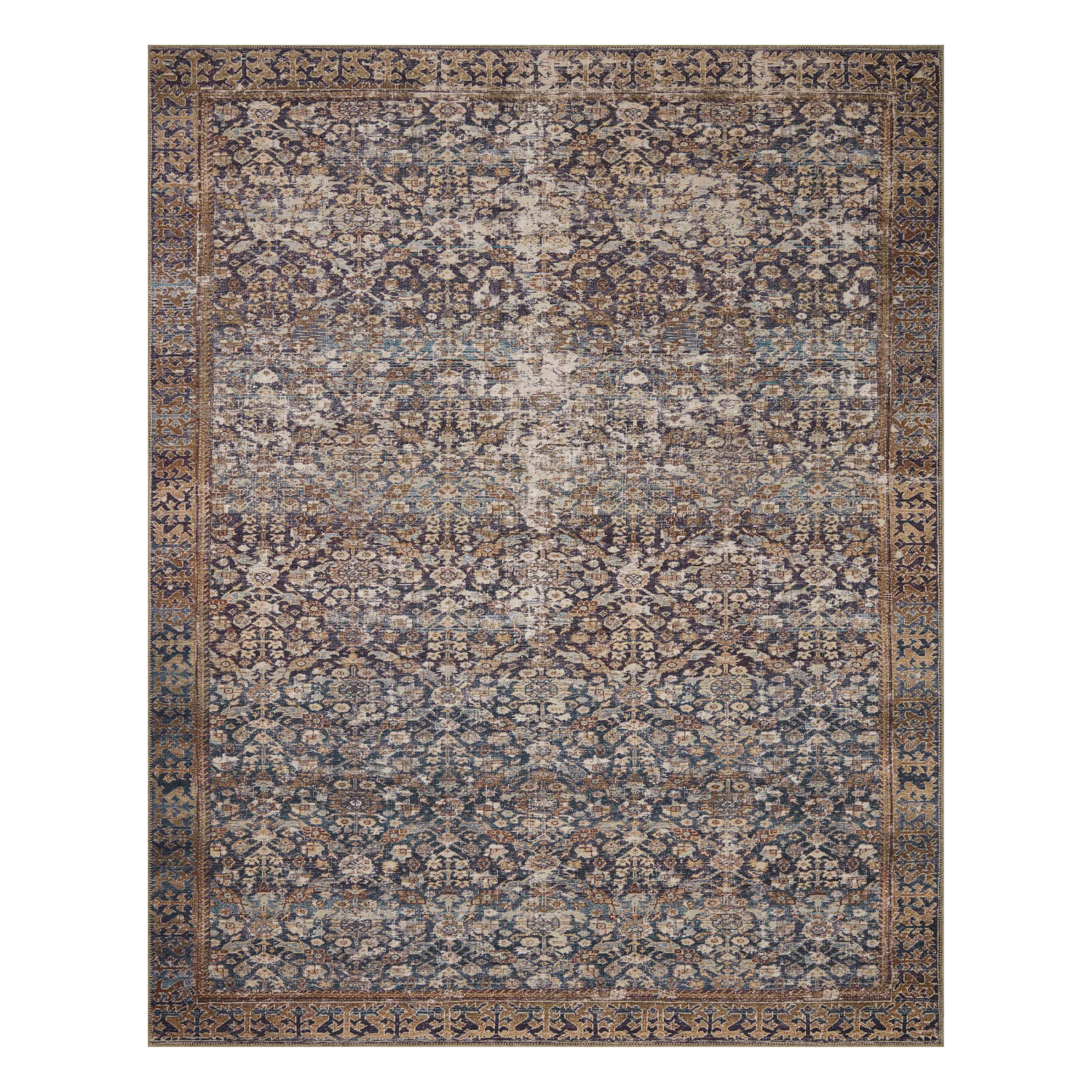 Amber Lewis x Loloi Georgie Denim / Spice Rug 0-patterned rugs Loloi 18”x18” Sample