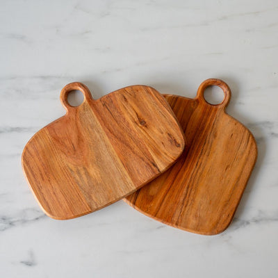 Acacia Wood Rectangle Serving Board with Handle - Rug & Weave
