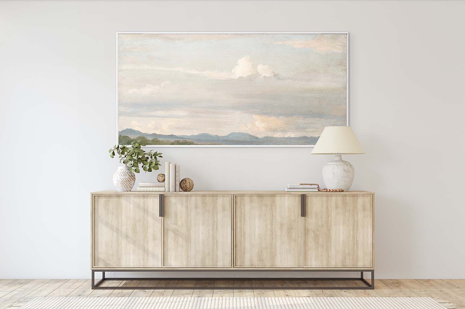"Cloudy Horizon" Framed Canvas ARTWORK - framed print Celadon Art