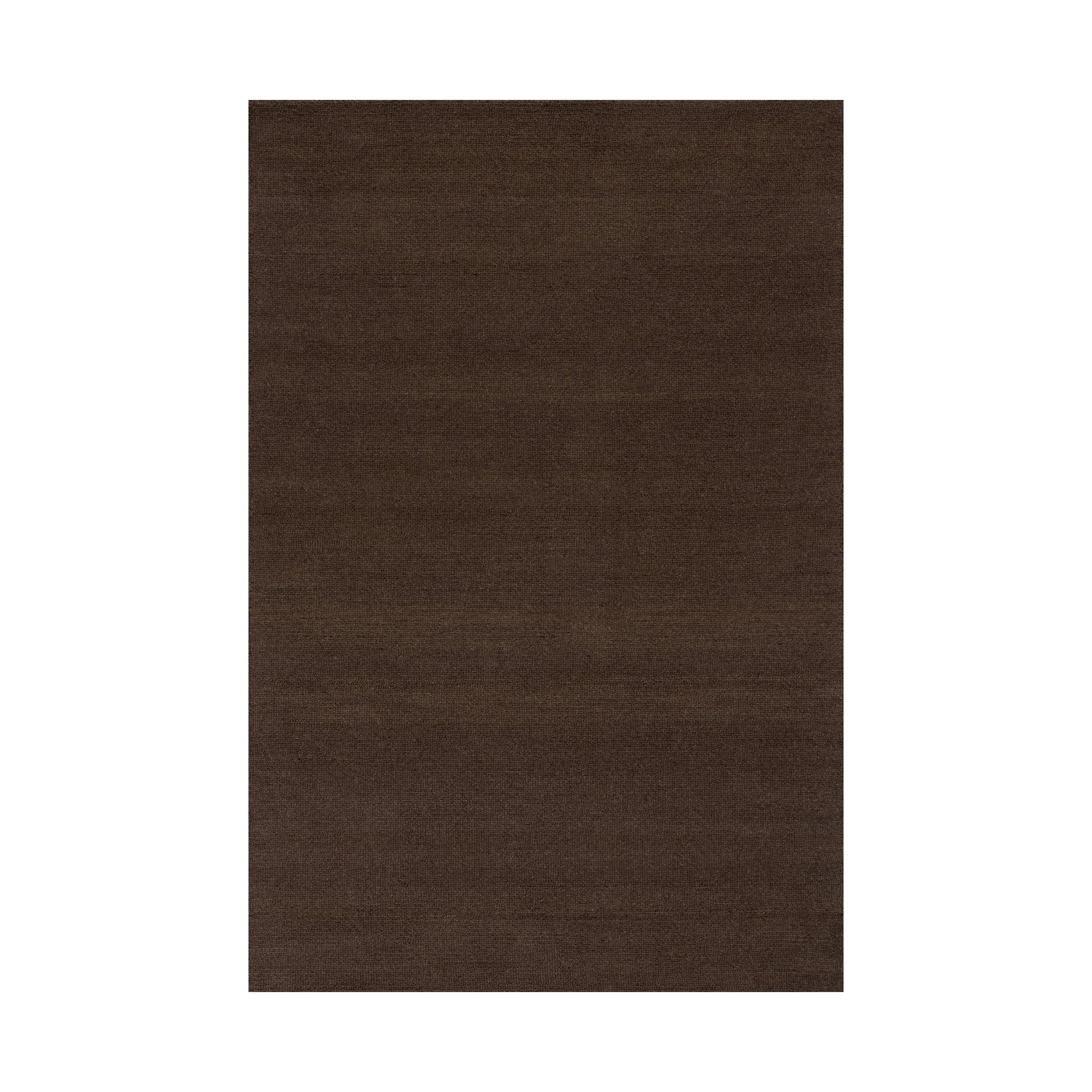 Nate Berkus Hollis Solid Wool Cozy Area Rug RUGS - wool Dash & Albert Dark Brown 4' x 5'