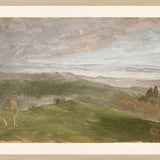 "Hudson River School - Hudson Valley Summer View 1870" Framed Art Print ARTWORK - framed print Celadon Art Large Glass Framed Light Wood