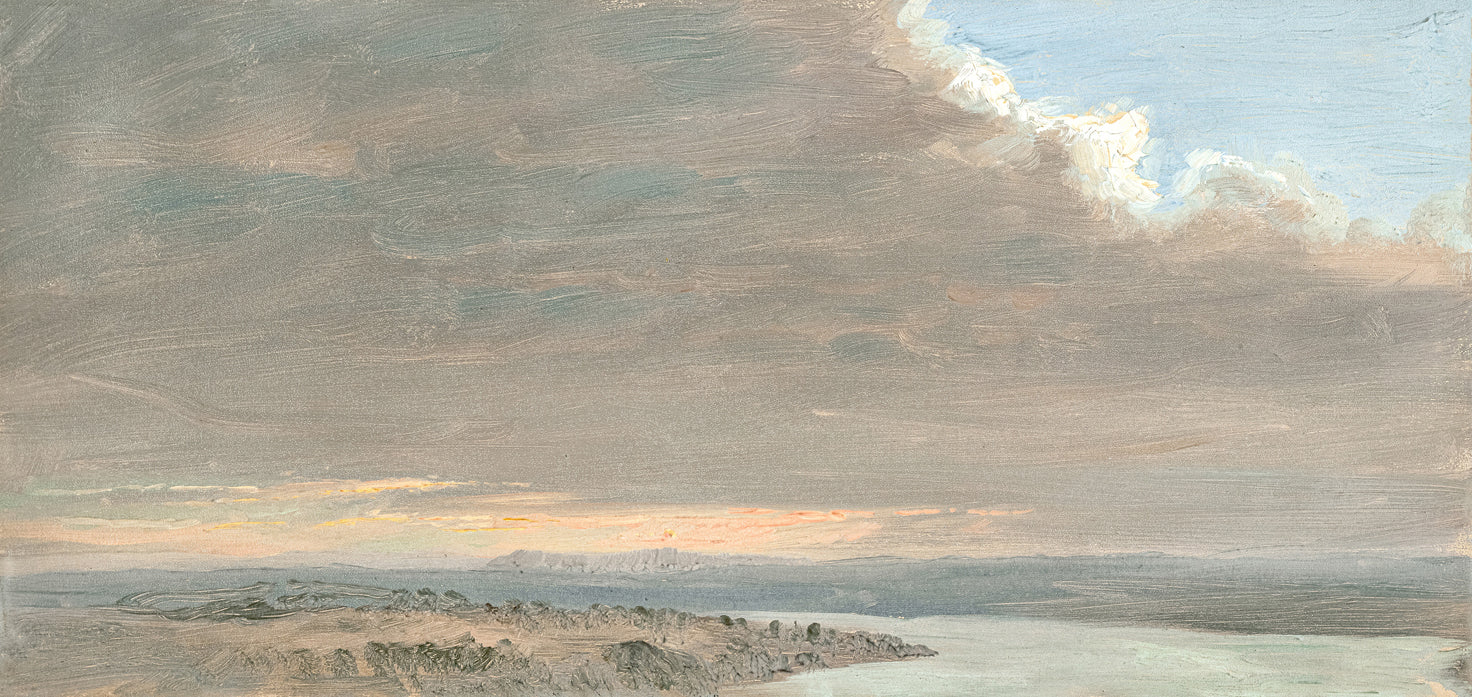 "Hudson River School - Hudson Valley Sunset 1870" Framed Art Print ARTWORK - framed print Celadon Art Large Gallery Wrap Canvas None
