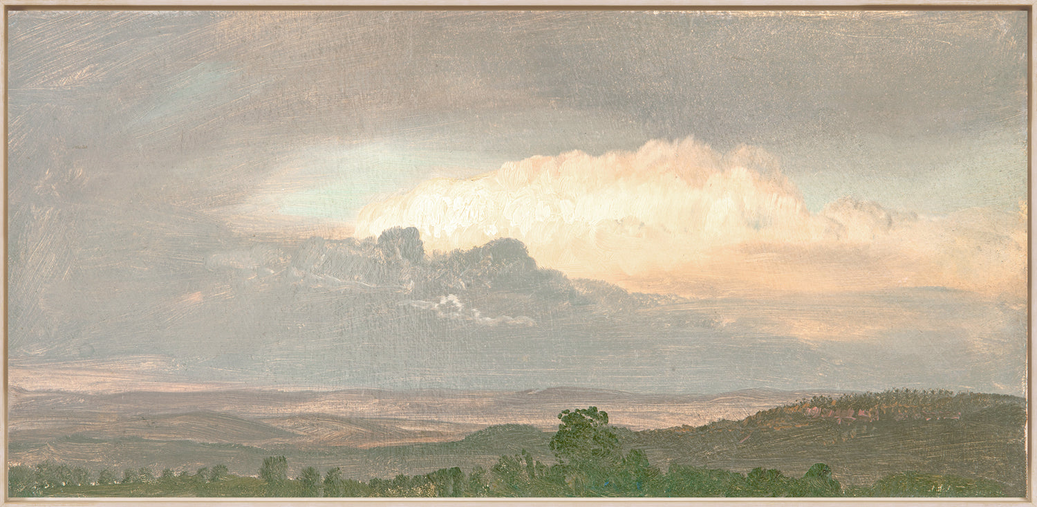 "Hudson River School - Clouds Over the Hills 1865" Framed Art Print ARTWORK - framed print Celadon Art Large Framed Canvas Light Wood
