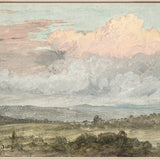 "Hudson River School - Hudson Valley Clouds 1870" Framed Art Print