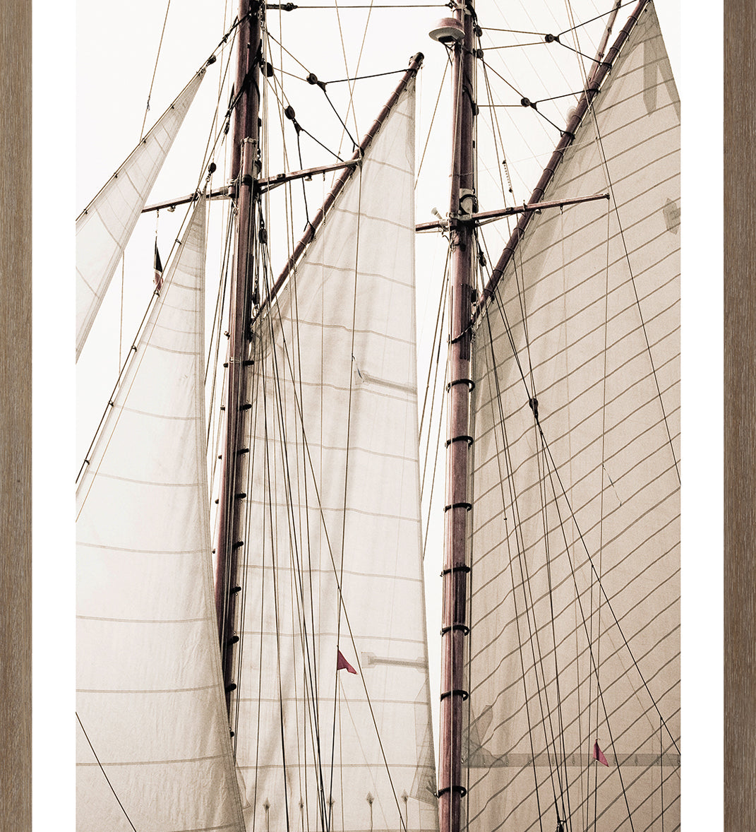 "Sails" Framed Art Print, Small Oak
