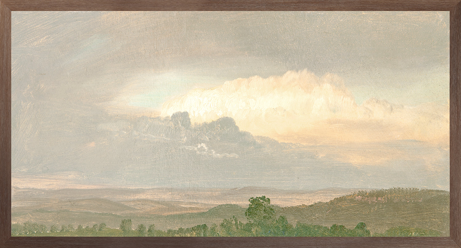 "Hudson River School - Clouds Over the Hills 1865" Framed Art Print ARTWORK - framed print Celadon Art Large Canvas On Board Dark Wood