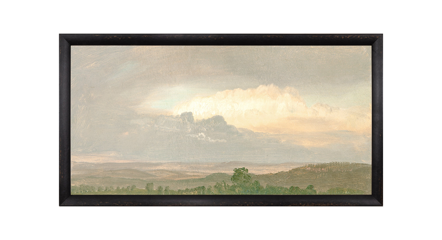 "Hudson River School - Clouds Over the Hills 1865" Framed Art Print ARTWORK - framed print Celadon Art Medium Canvas On Board Black