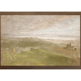 "Hudson River School - Hudson Valley Summer View 1870" Framed Art Print ARTWORK - framed print Celadon Art Medium Canvas On Board Dark Wood