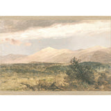 "Hudson River School - Catskills at Sunset 1870" Framed Art Print ARTWORK - framed print Celadon Art Medium Canvas On Board Light Wood