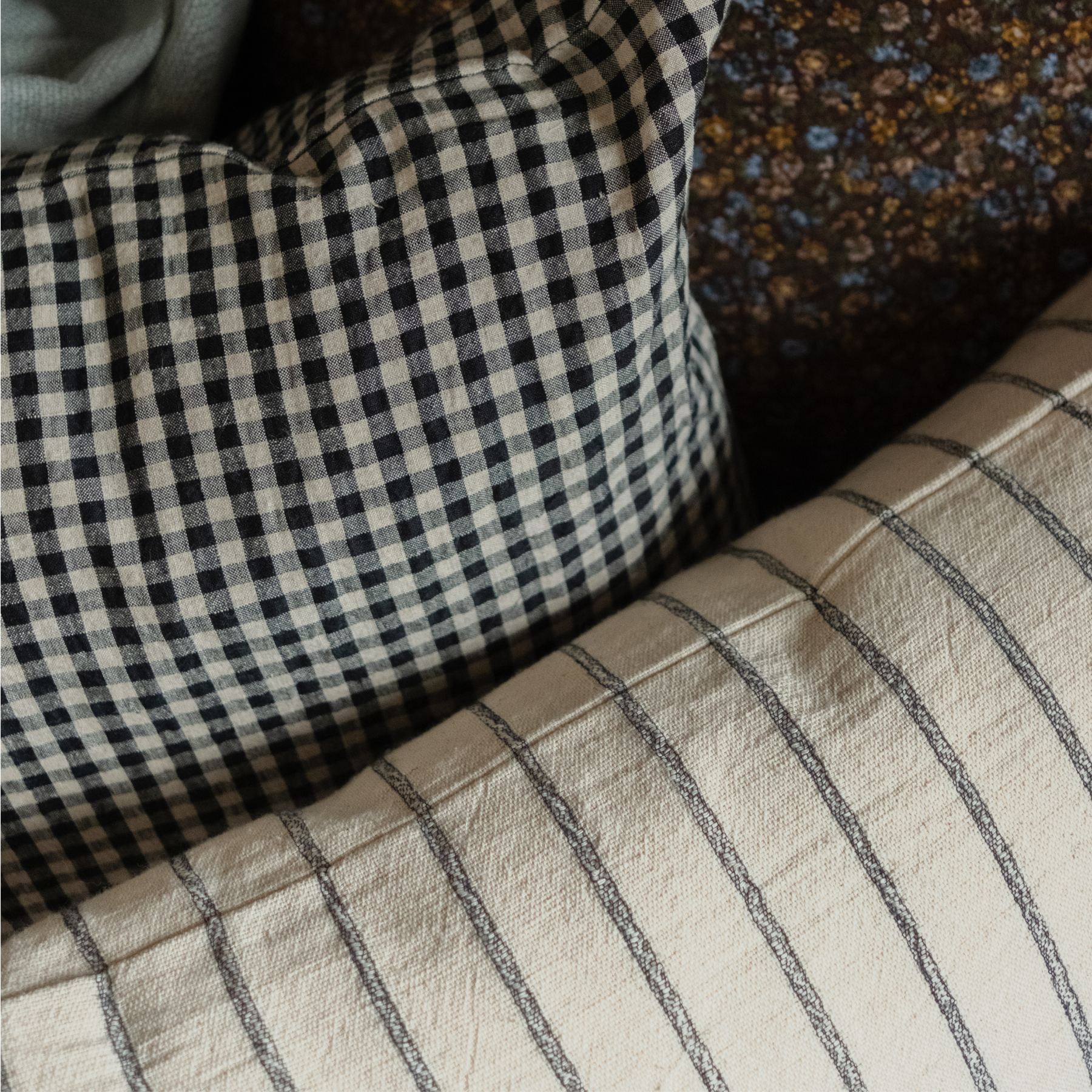 Double Sided Thai Simple Stripes Pillow Cover 1 - PILLOWS - Thai - neutral Rug & Weave Pillows