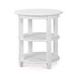 Luna Round 3 Tier Side Table FURNITURE - side table Bramble Architectural White