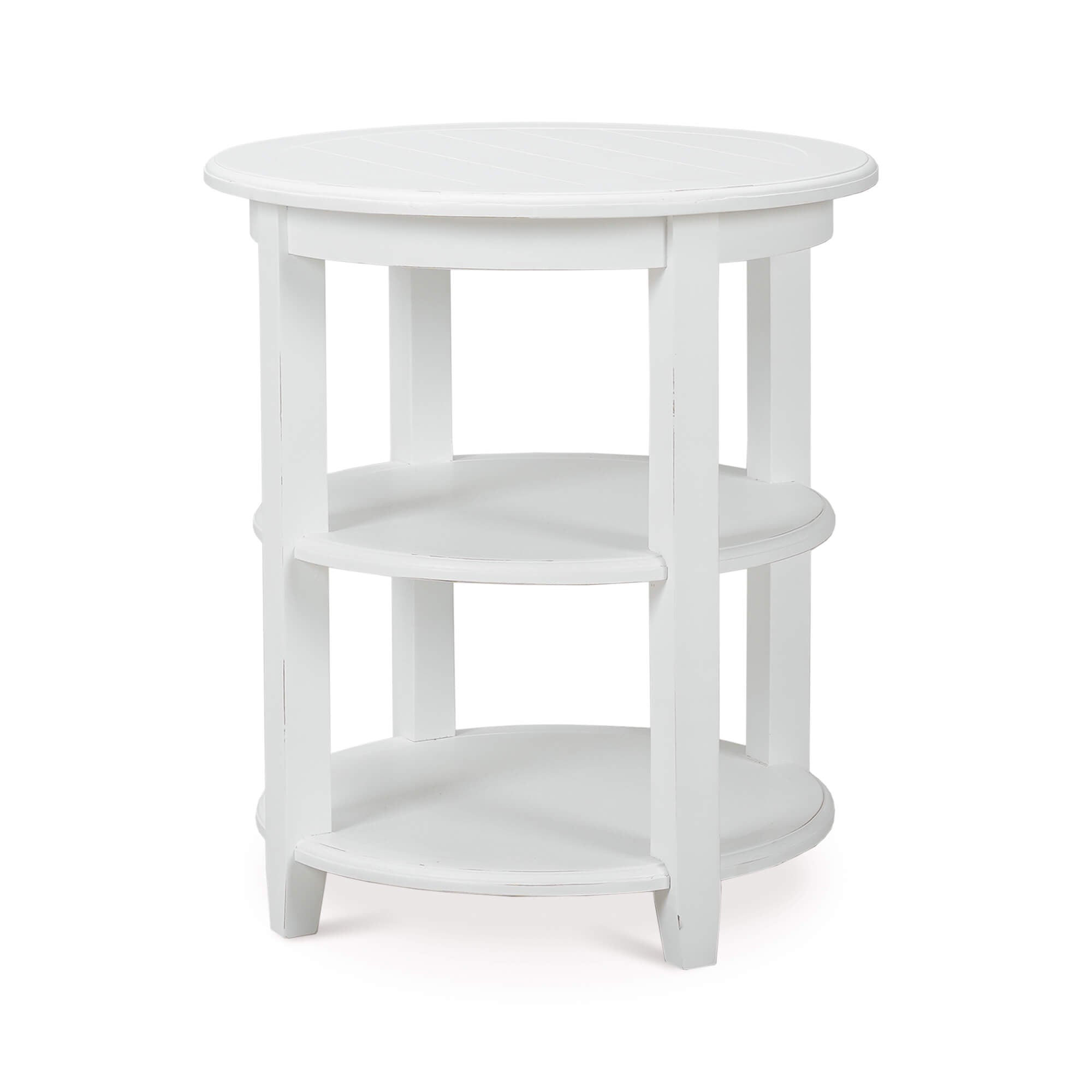 Luna Round 3 Tier Side Table FURNITURE - side table Bramble Architectural White