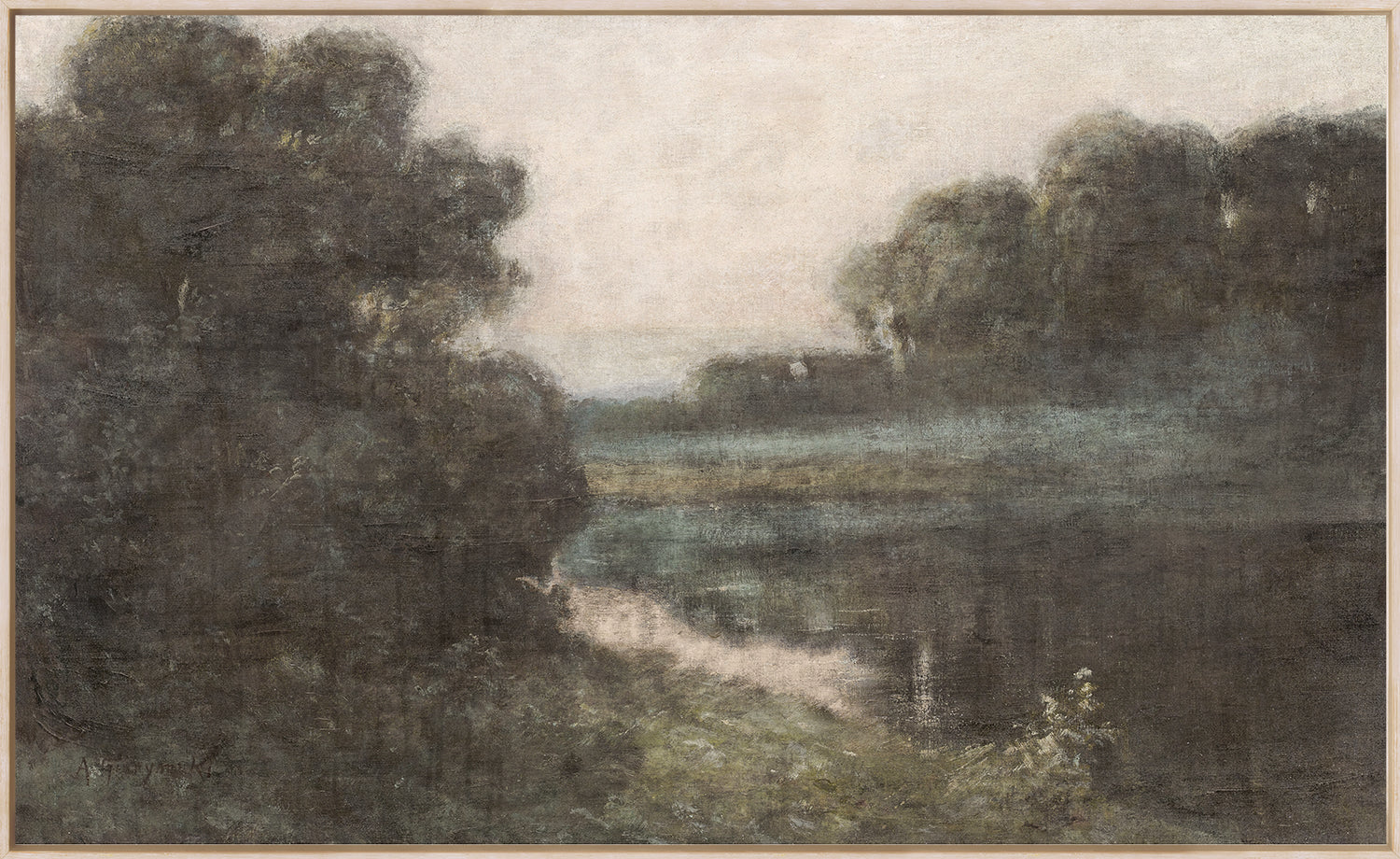 "Summer Pond C.1891" Framed Art Print ARTWORK - framed print Celadon Art Large Framed Canvas