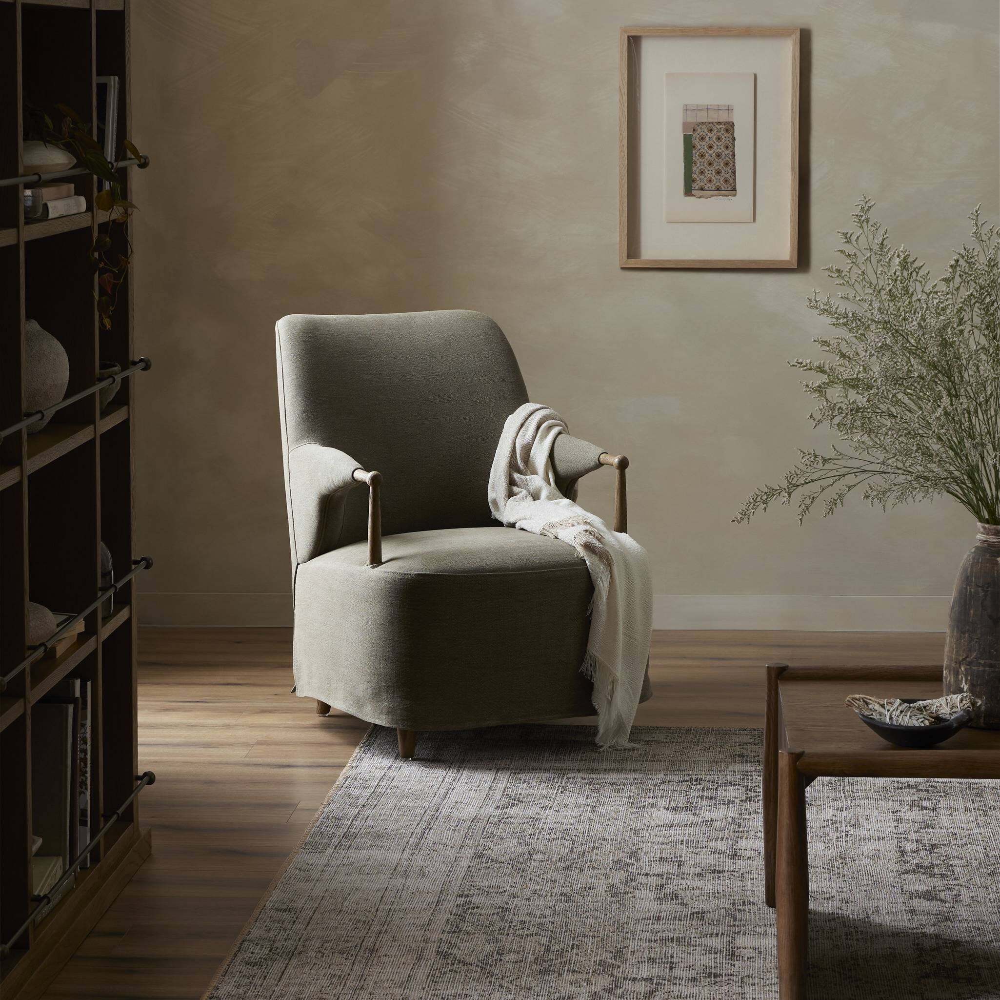 FLOOR MODEL - Brently Chair - Broadway Olive FURNITURE - floor model Four Hands