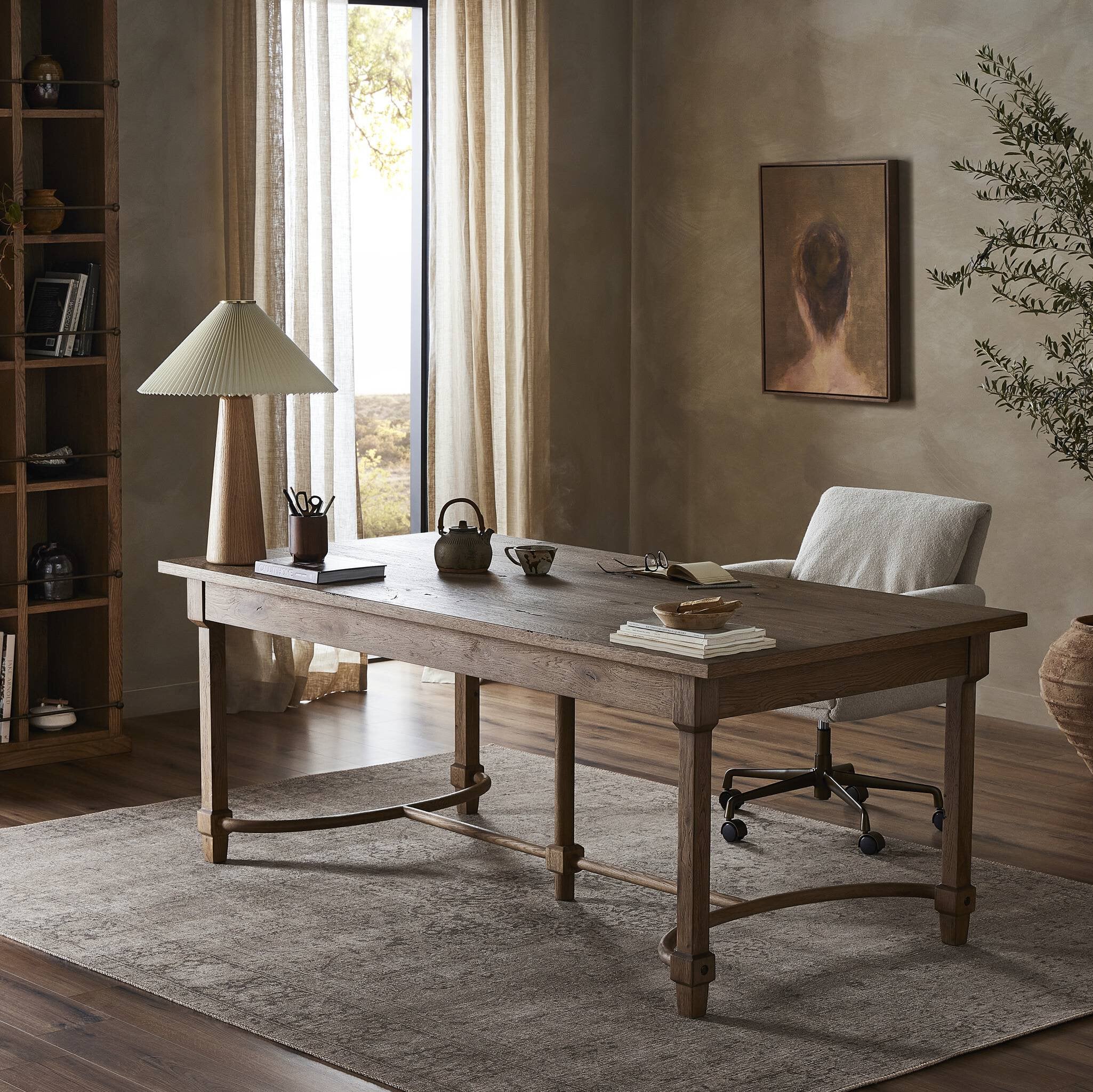 FLOOR MODEL - Edison Desk - Worn Oak FURNITURE - floor model Four Hands