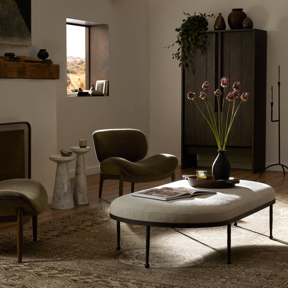 Corinne Cocktail Ottoman FURNITURE - ottoman Four Hands
